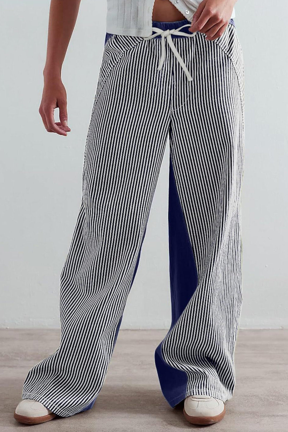 Casual Colorblock Loose Straight Pants Lavish Daily