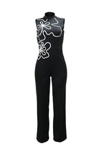 Round Neck Slim Sleeveless Floral Print Jumpsuit Lavish Daily