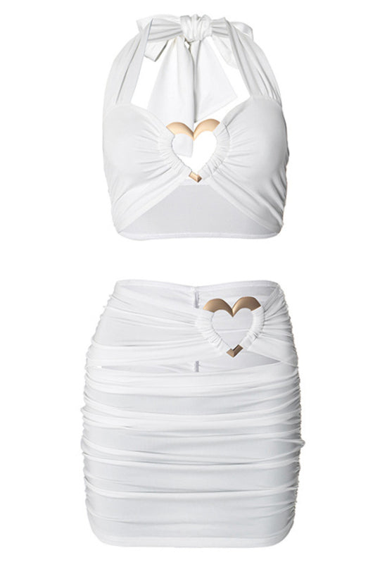 Halter Cutout Skirt Set Lavish Daily