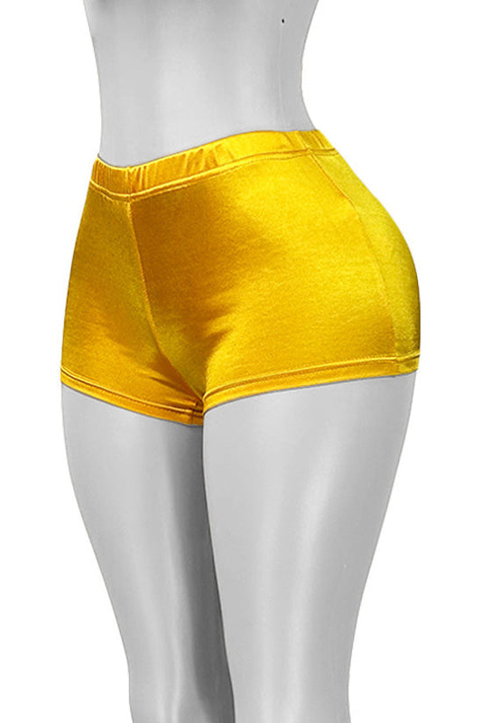 Shiny Satin Bodycon Mini Shorts Lavish Daily