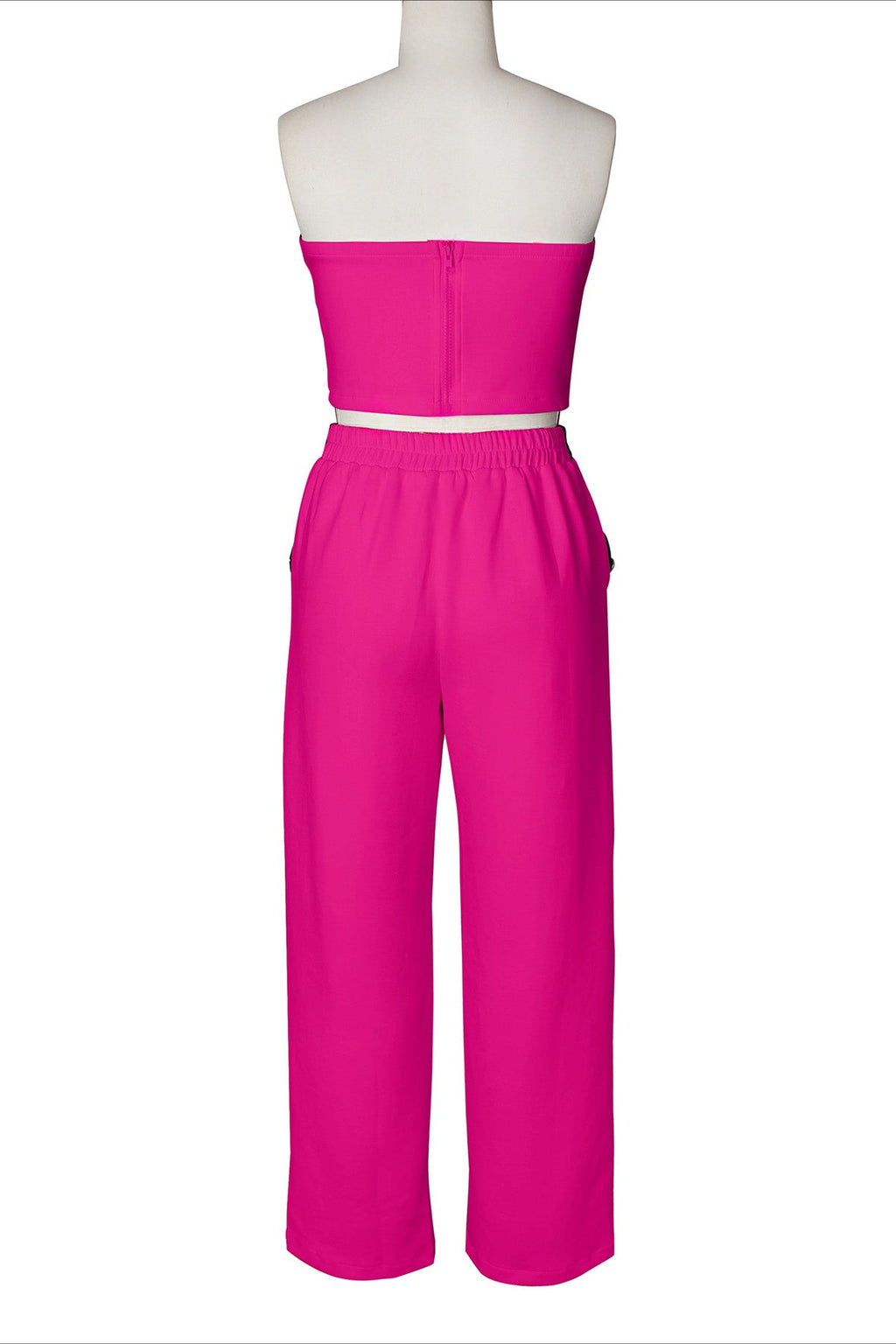 Wide-Leg Pant Suit with Wrap Detail Top Lavish Daily
