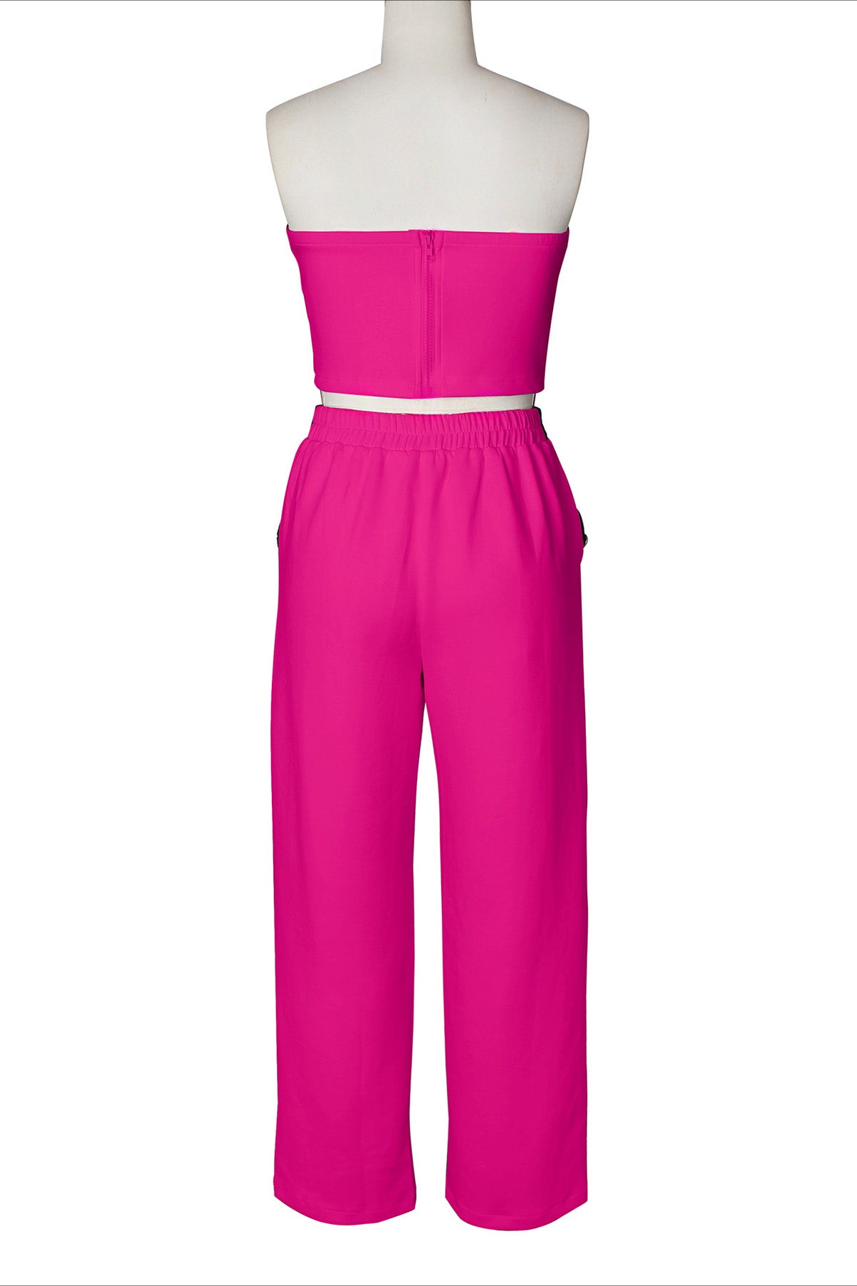 Wide-Leg Pant Suit with Wrap Detail Top Lavish Daily