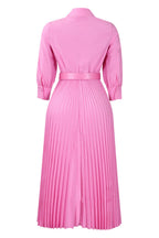 Long Sleeve High-Waist Pleated Midi Dress Lavish Daily
