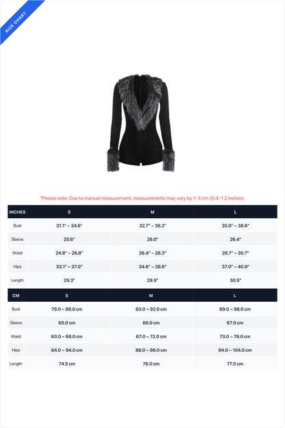 Plush-Trim V-Neck Long-Sleeve Romper Lavish Daily