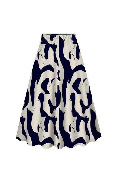 Ruched Wrap Top & Abstract Skirt Set Lavish Daily