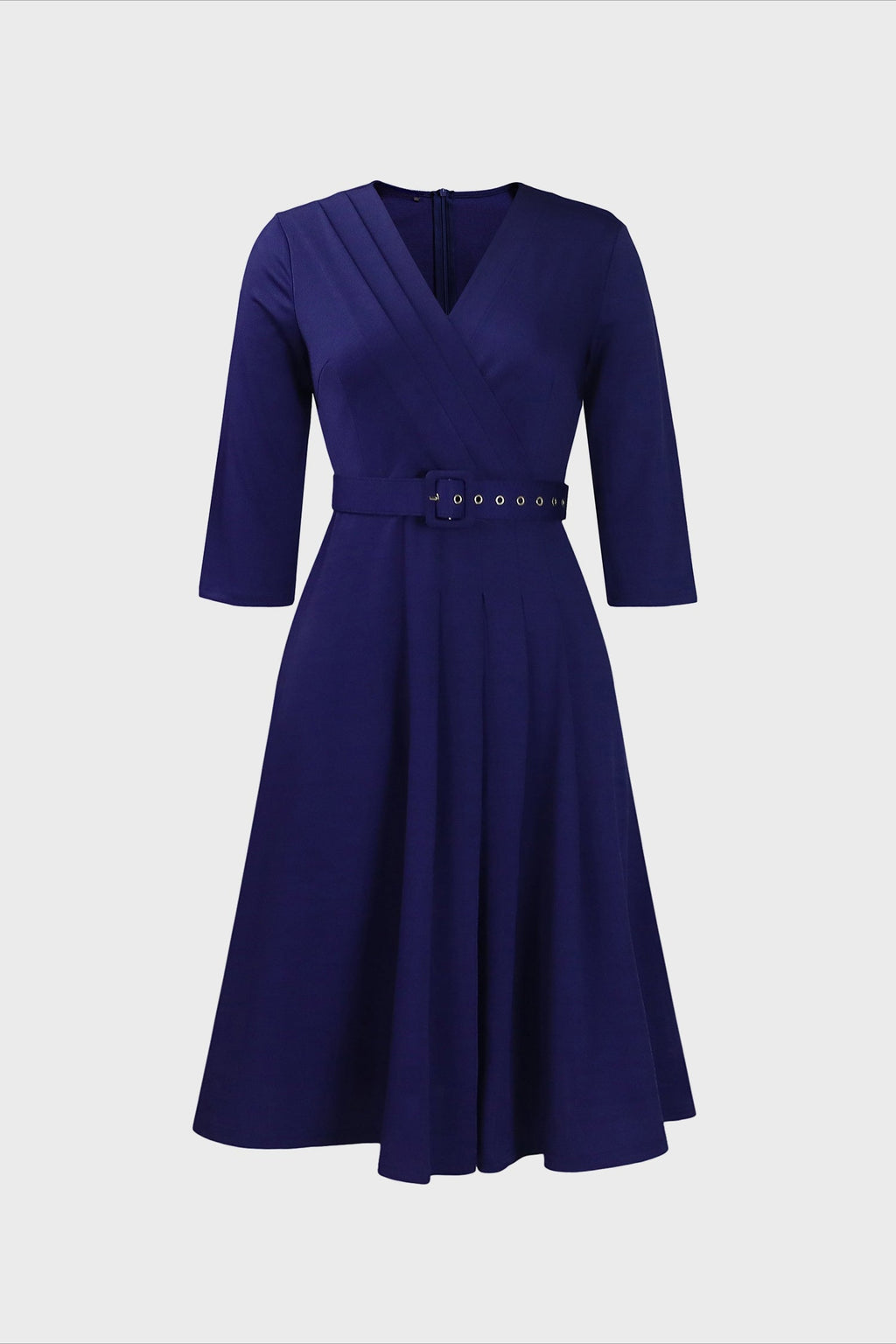 V-Neck Wrinkled Midi Dress Lavish Daily