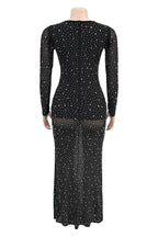 Crystal Embellished Square Neck Maxi Dress Lavish Daily