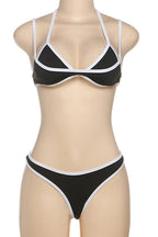 Sexy Contrast Color Striped Bikini Set Lavish Daily