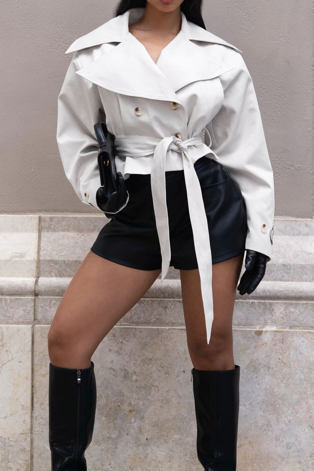 Cropped Trench Coat LavishDaily
