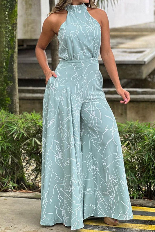 Round Neck Printed Jumpsuit for Women Lavish Daily