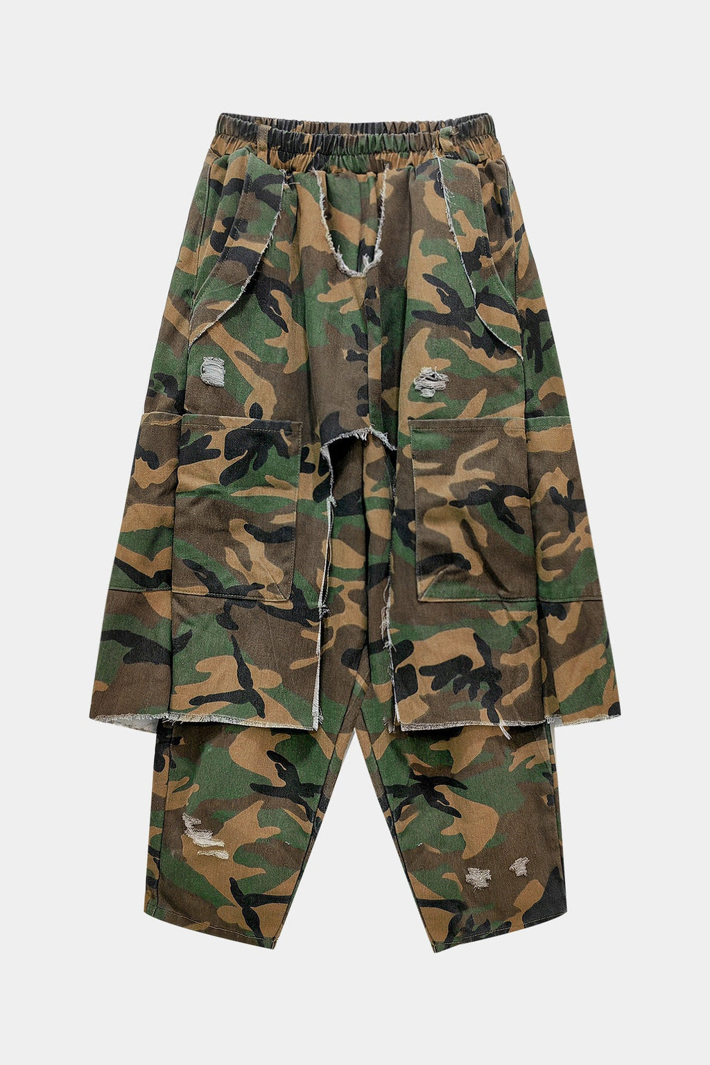 Camo Print Elastic Waist Harem Pants Lavish Daily