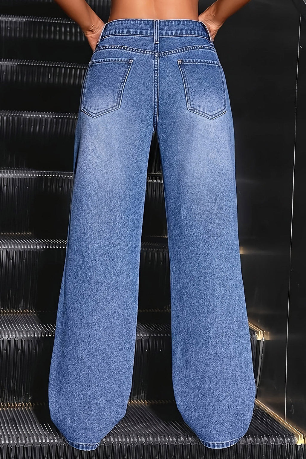 Stretch Vintage Straight Leg Jeans Lavish Daily