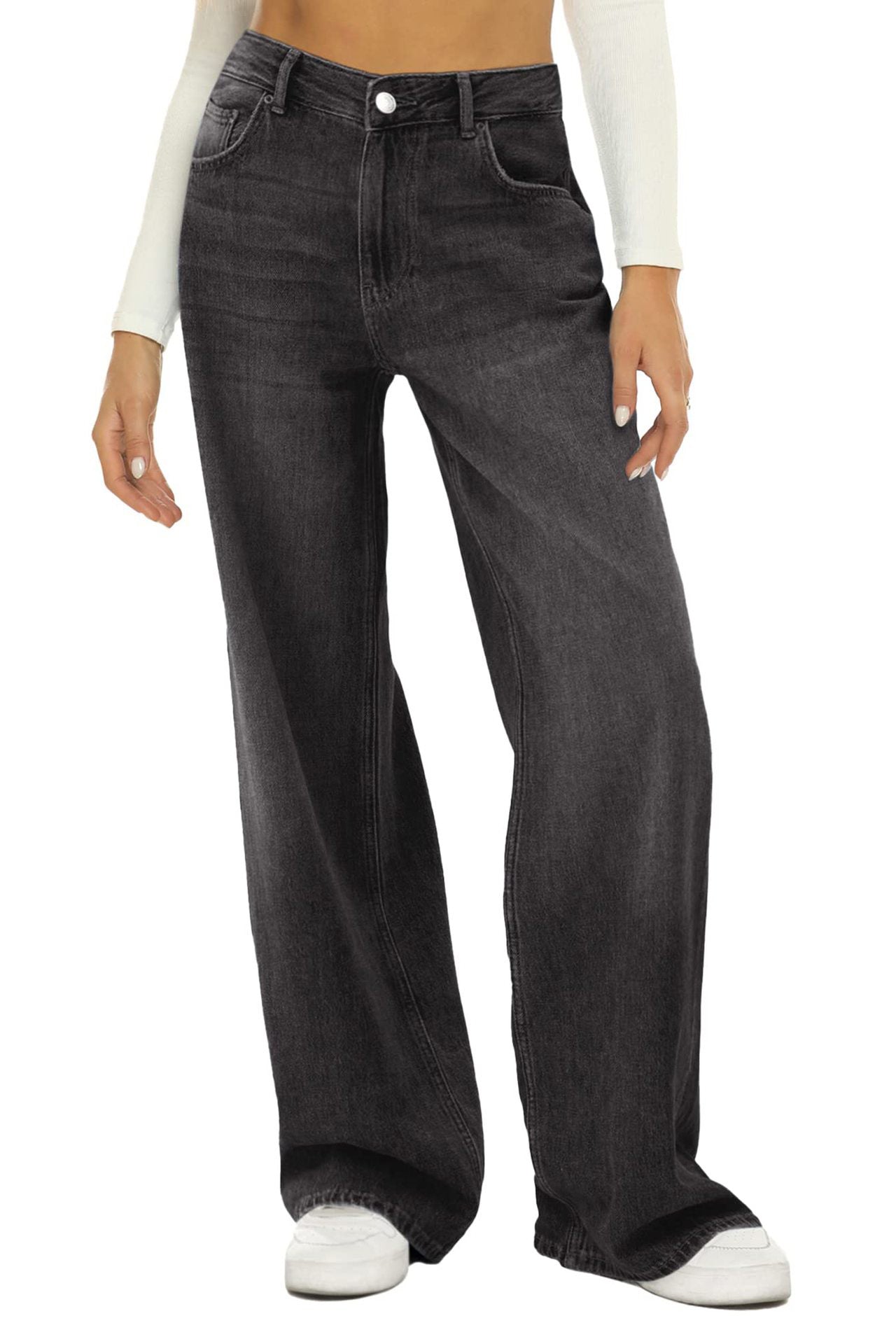 Loose Non-Stretch Wide Leg Jeans Lavish Daily