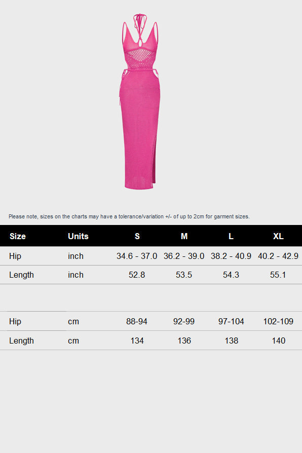 Cut Out Knit Backless Halter Maxi Dress Lavish Daily