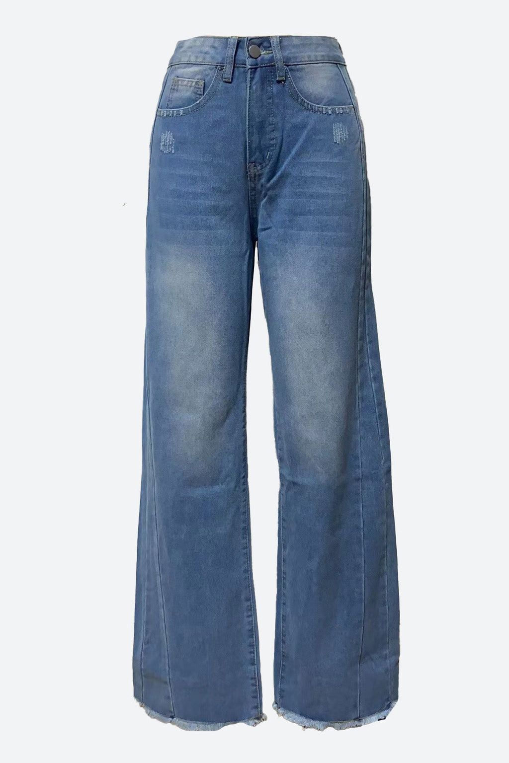 Raw Hem Wide Leg Jeans Lavish Daily