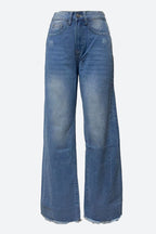 Raw Hem Wide Leg Jeans Lavish Daily