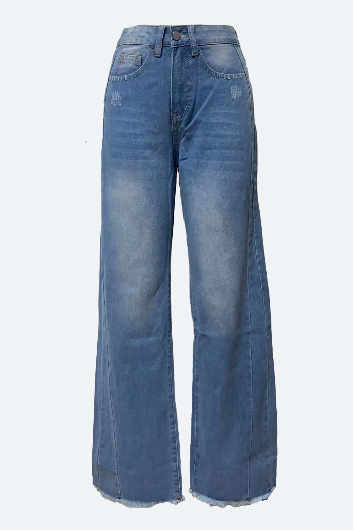 Raw Hem Wide Leg Jeans Lavish Daily