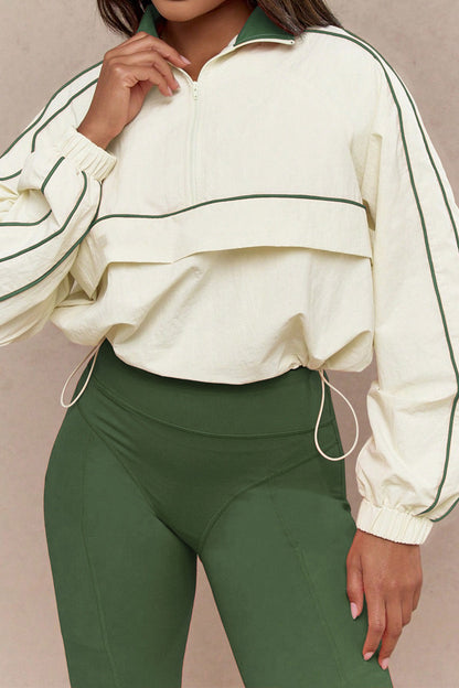 Drawstring Waist Nylon Top & Yoga Pants Activewear Set Lavish Daily