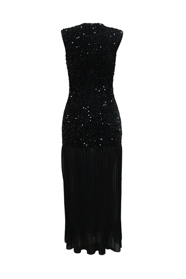 Sparkling Velvet & Chiffon Maxi Dress Lavish Daily