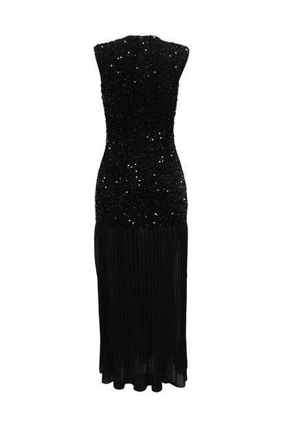 Sparkling Velvet & Chiffon Maxi Dress Lavish Daily