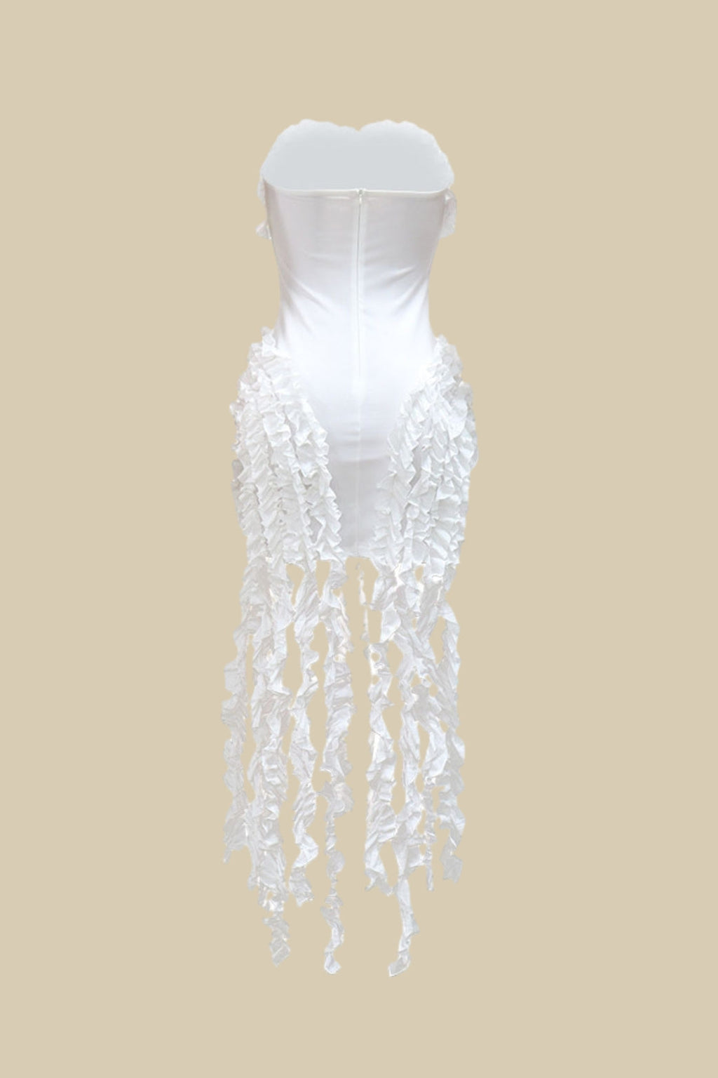 Asymmetrical Fringe Strapless Dresses Lavish Daily