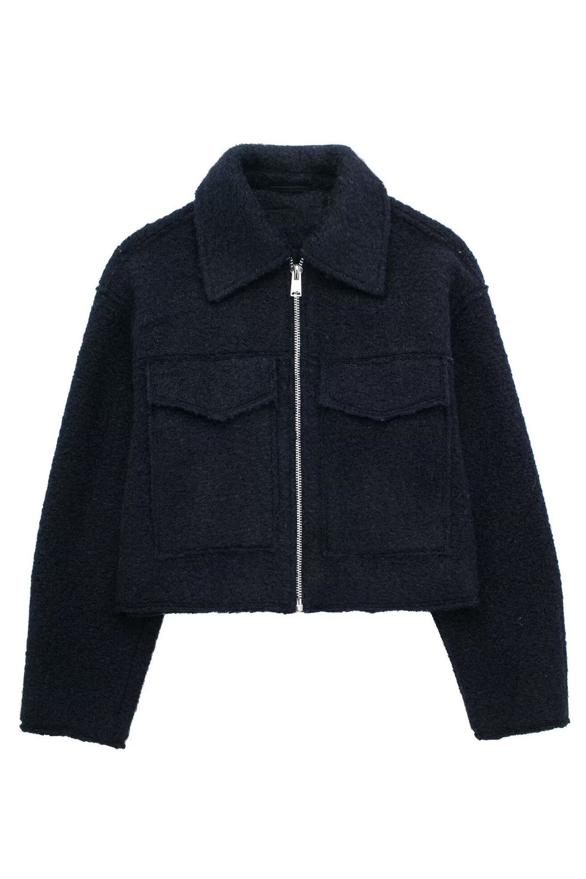 Tweed Cropped Zip Up Jacket Lavish Daily