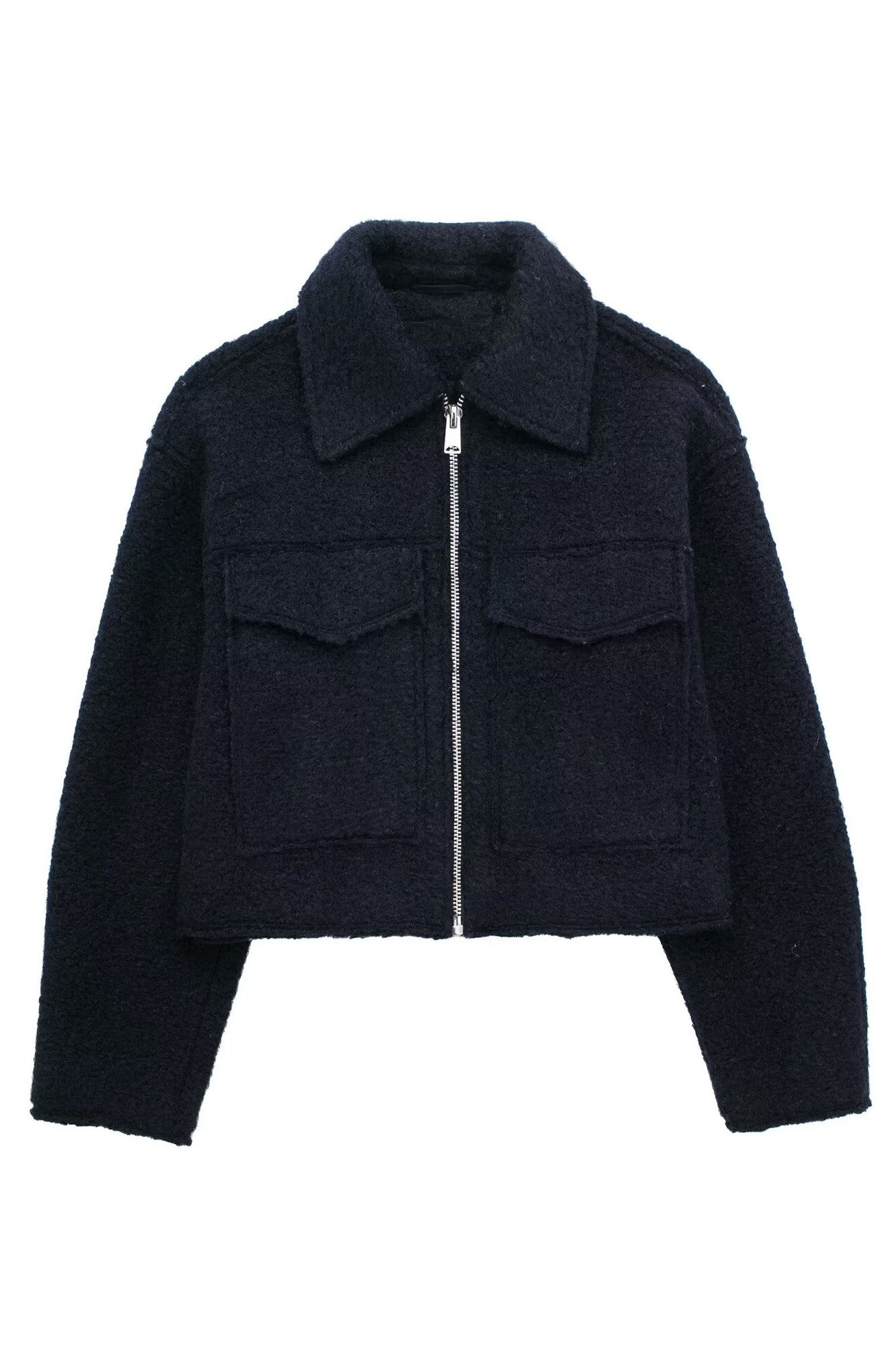 Tweed Cropped Zip Up Jacket Lavish Daily