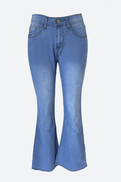 High Waist Skinny Bell-Bottom Jeans Lavish Daily