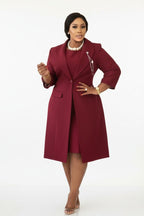 Solid Topper Jacket & Shift Dress Suit Lavish Daily