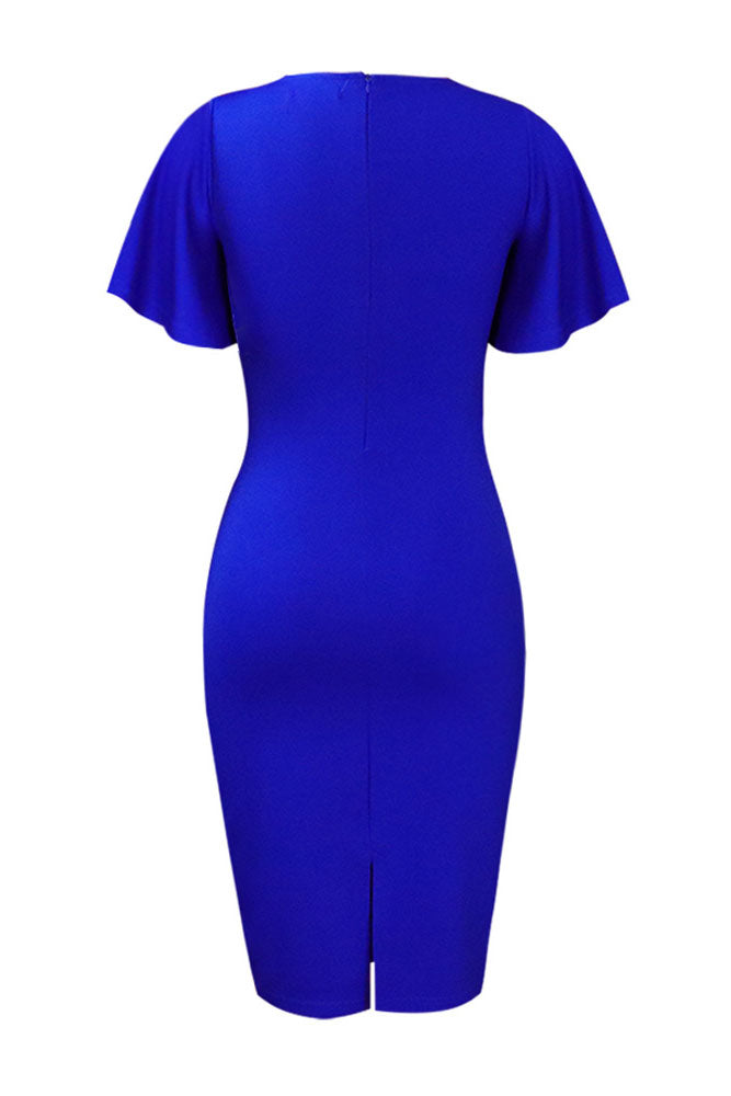 Midi Bodycon Ruffle Sleeve Dress Lavish Daily