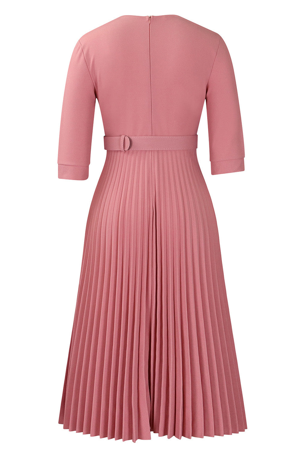 Pleated A-Line Blazer Midi Dress with Belt Lavish Daily