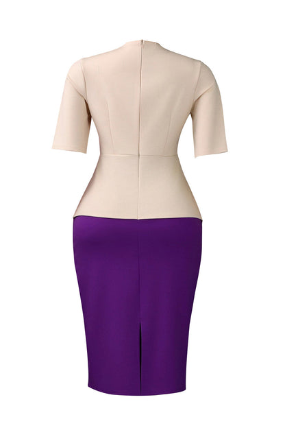Elegant Tie-Neck Puffy Sleeve A-Line Midi Dress Lavish Daily