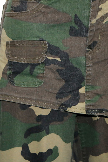 Camo Asymmetrical Skirt Overlay Wide Leg Pants Lavish Daily