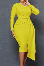 Side Knot Bodycon Dress Lavish Daily