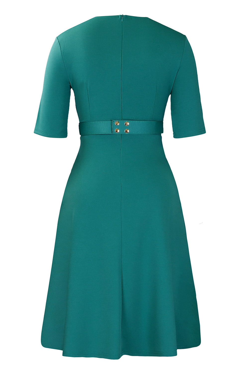 Elegant Short-Sleeve Solid Work Dress Lavish Daily