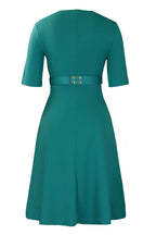 Elegant Short-Sleeve Solid Work Dress Lavish Daily