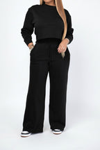Cropped Sweatshirt and Wide Leg Tracksuit LavishDaily