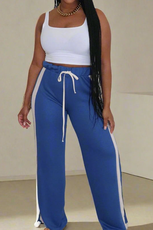 Two Toned Retro Wide Leg Joggers Lavish Daily