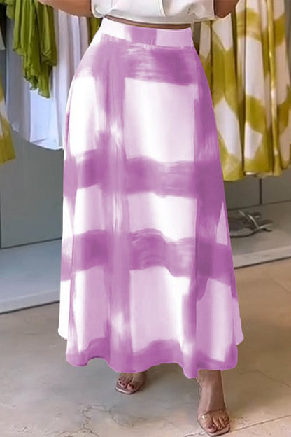 Plaid Print A-Line Long Skirt Lavish Daily