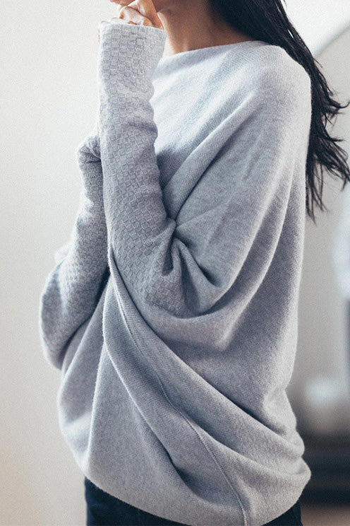 Solid Crew Neck Long Sleeve Top Lavish Daily