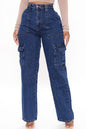 High Waist Street Loose Cargo Pockets Jeans Lavish Daily