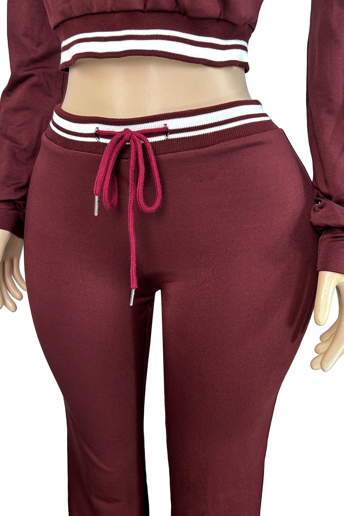 Half Zip Collar Top and Drawstring Pants Set Lavish Daily