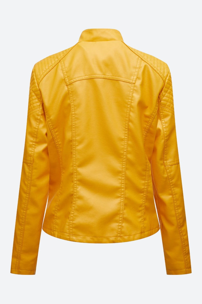 Women Classic Leather Jacket Lavish Daily