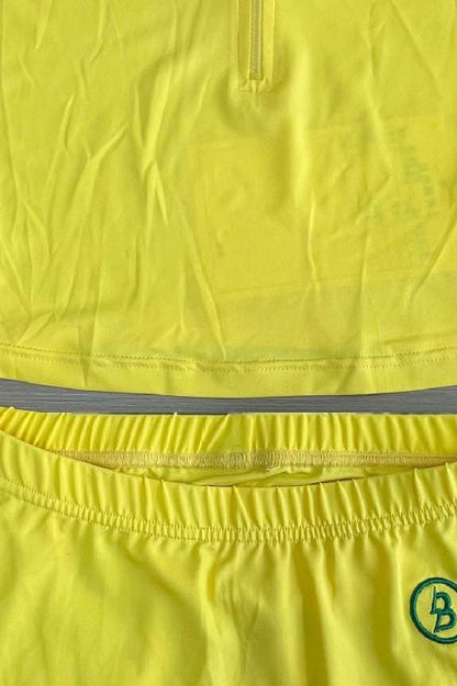Sporty Graphic Zip-Up & Shorts Set Lavish Daily