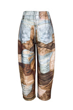 3D Print Denim Leather Wide-Leg Dopamine Pants Lavish Daily
