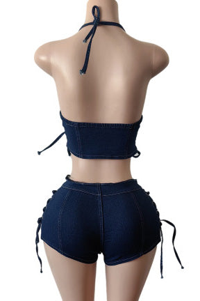 Tie-Back Tank Top & Stretch Shorts Set Lavish Daily