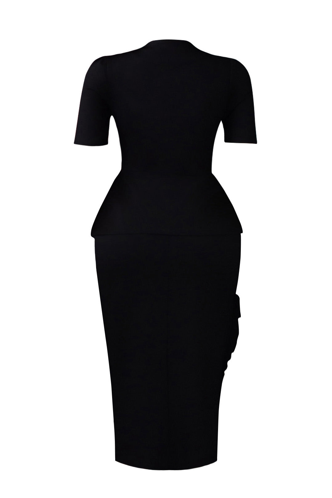 Asymmetrical Button Peplum Skirt Set Lavish Daily