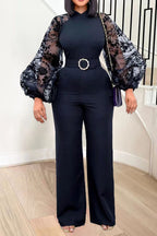 Long Sleeve Slim Fit Chic Straight Jumpsuit Lavish Daily