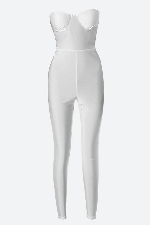 Strapless Booty scrunch Jumpsuit Lavish Daily