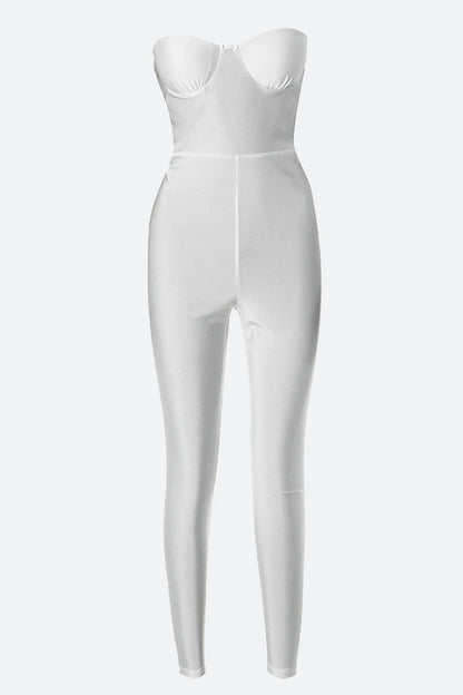 Strapless Booty scrunch Jumpsuit Lavish Daily